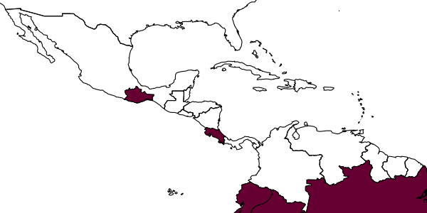map of Bathyzonus ruficauda     Townes, 1970